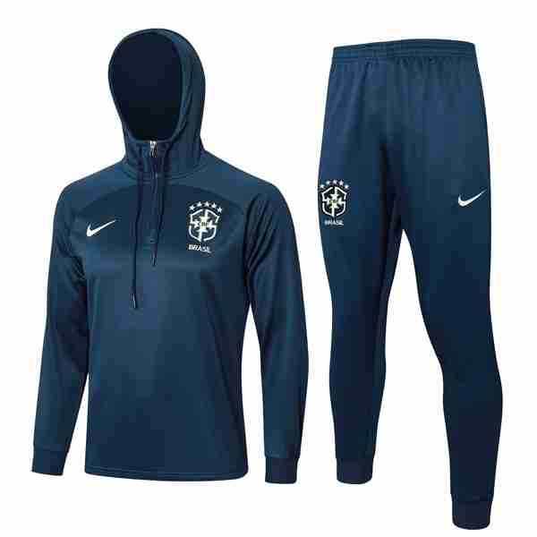 Chandal Con Capucha Brasil 2024 2025 Azul Chandal Con Capucha Brasil 2024 2025 Azul