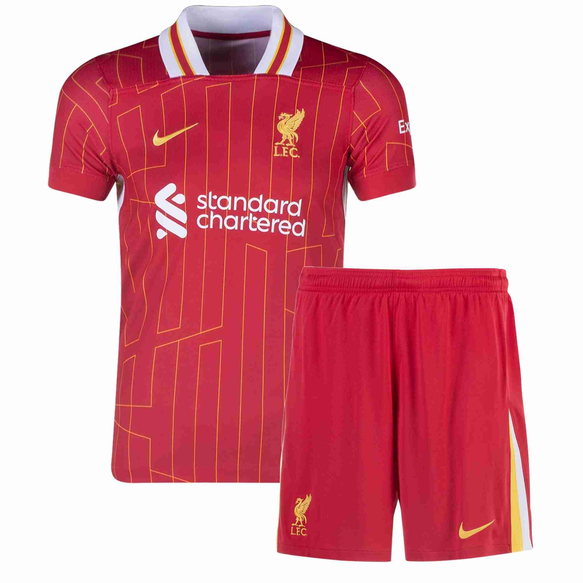Camiseta Liverpool 1ª Niño 2024-2025 Equipacion Liverpool Conjunto Ninos Primera 2024 2025