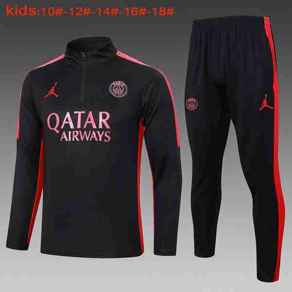 Ninos Sudadera De Training PSG 2024-2025 Negro Rosa Sudadera Entrenamiento Ninos Paris Saint Germain 2024 2025 Negro Rosa