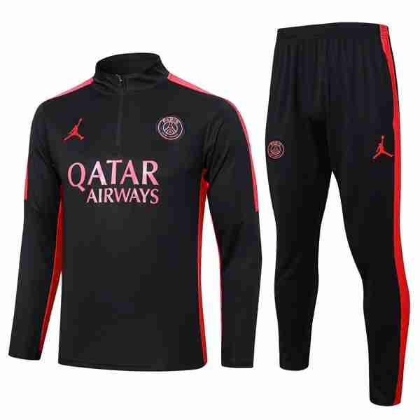 Sudadera De Training PSG 2024-2025 Negro Rosa Sudadera Entrenamiento Paris Saint Germain 2024 2025 Negro Rosa