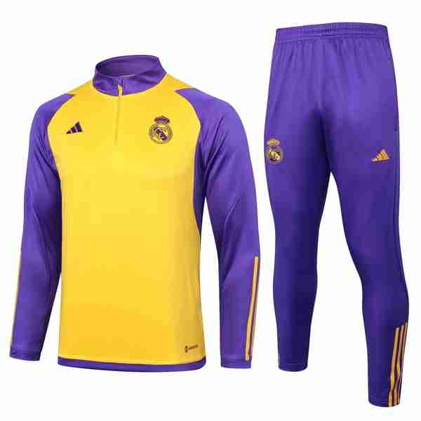 Sudadera De Training Real Madrid 2024-2025 Amarillo Purpura Sudadera Entrenamiento Real Madrid 2024 25 Amarillo Purpura