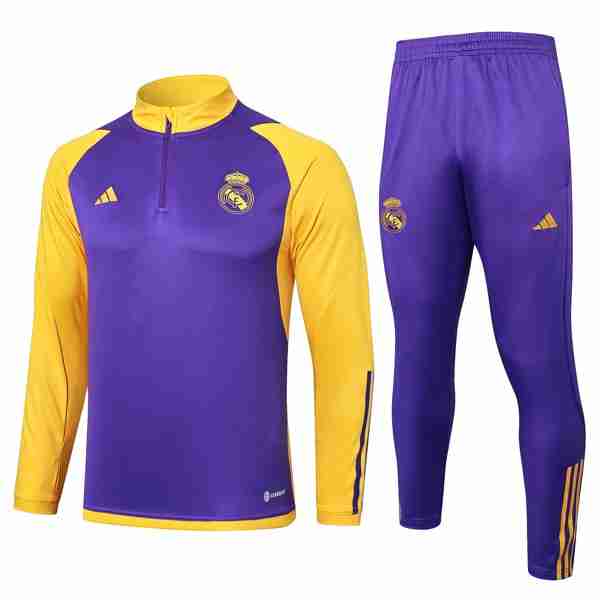 Sudadera De Training Real Madrid 2024-2025 Purpura Amarillo Sudadera Entrenamiento Real Madrid 2024 25 Purpura Amarillo