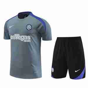Tailandia Conjunto Equipacion Inter Milan Entrenamiento 2024 2025 Gris Negro