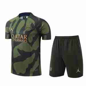 Tailandia Conjunto Equipacion Paris Saint Germain Entrenamiento 2024 2025 Verde Negro