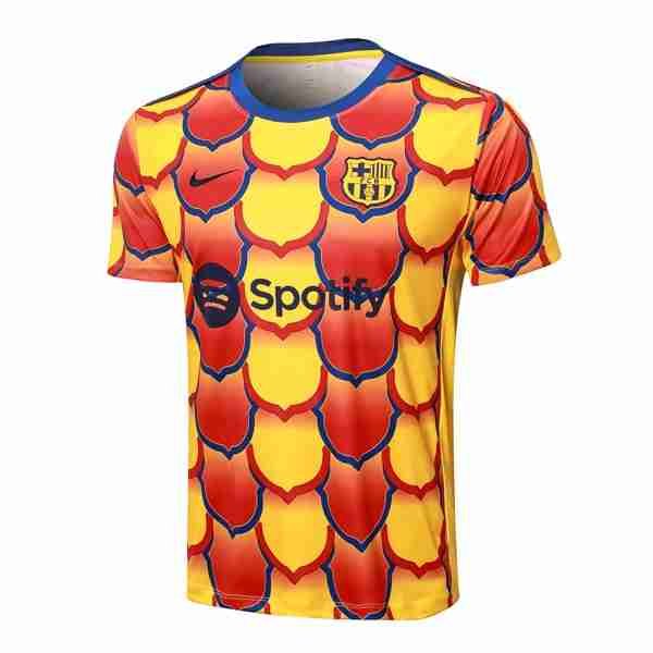 Camiseta Entrenamiento Barcelona 2024-2025 Amarillo Rojo Tailandia Equipacion FC Barcelona Entrenamiento 2024 2025 Amarillo Rojo