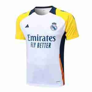 Tailandia Equipacion Real Madrid Entrenamiento 2024 2025 Blanco Amarillo