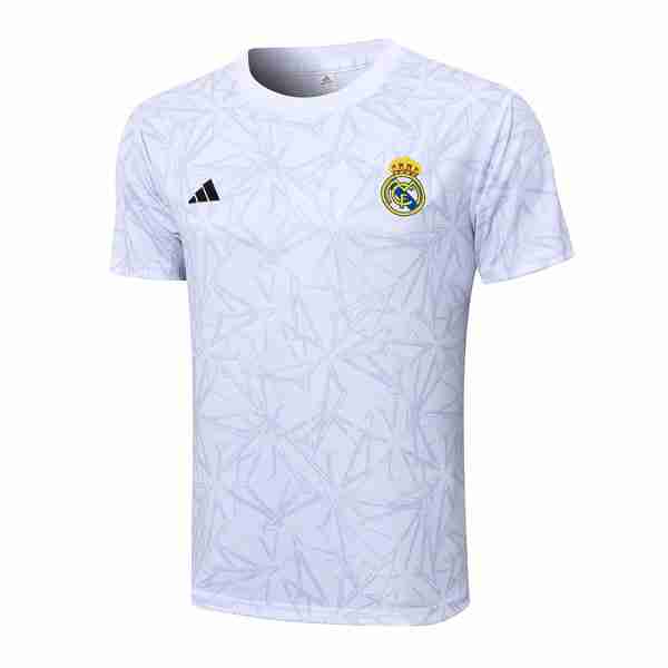 Camiseta Entrenamiento Real Madrid 2024-2025 Blanco Gris Tailandia Equipacion Real Madrid Entrenamiento 2024 2025 Blanco Gris