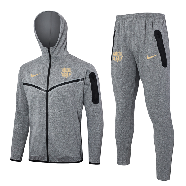 Chandal Con Capucha Barcelona 2024 2025 Gris Chandal Con Capucha Barcelona 2024 2025 Gris