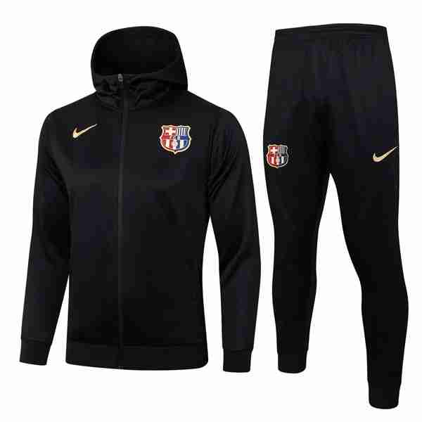 Chandal Con Capucha Barcelona 2024-2025 Negro 3 Chandal Con Capucha Barcelona 2024 2025 Negro