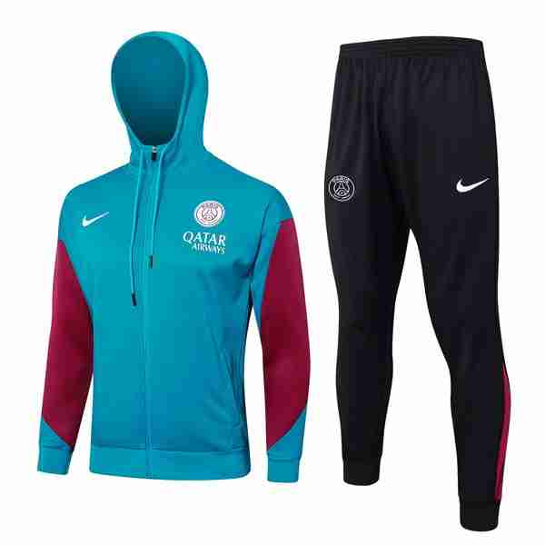 Chandal Con Capucha PSG 2024-2025 Azul Rojo 3 Chandal Con Capucha Paris Saint Germain 2024 2025 Azul Rojo
