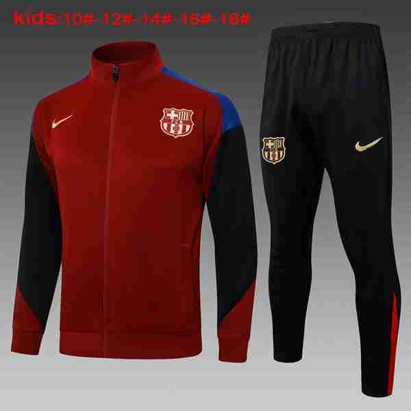Niños Chandal Barcelona 2024-2025 Rojo Negro 3 Chandal Ninos FC Barcelona 2024 2025 Rojo Negro
