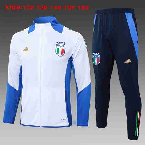 Niños Chandal Italia 2024-2025 Blanco Azul 3 Chandal Ninos Italia 2024 2025 Blanco Azul