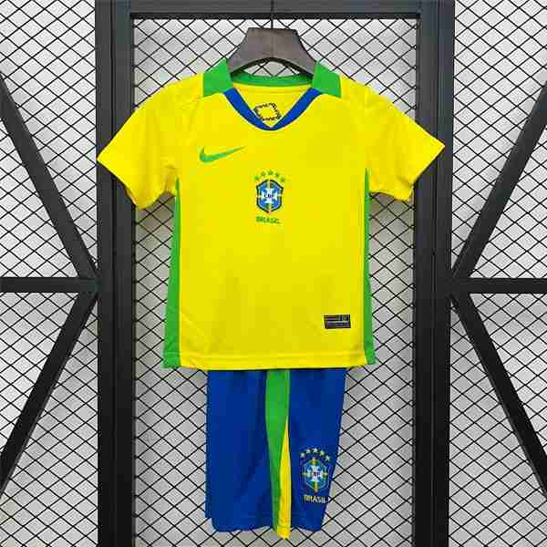 Camiseta Brasil 1ª Niño 2025 Equipacion Brasil Conjunto Niños Primera 2025 2026