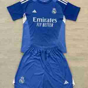 Equipacion Real Madrid Conjunto Niños Portero 2025 2026 Azul