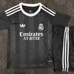 Equipacion Real Madrid Conjunto Niños Portero 2025 2026 Negro