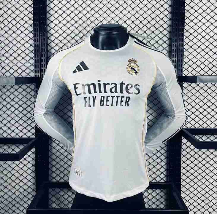 Equipacion Real Madrid Jugador Versión Primera Manga Larga 2025 2026 Equipacion Real Madrid Jugador Version Primera Manga Larga 2025 2026