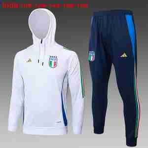 Sudadera Con Capucha Niños Italia 2024 2025 Blanco