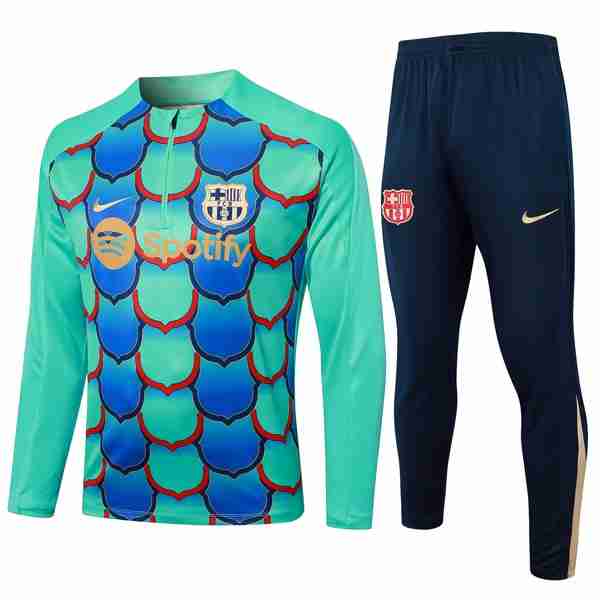 Sudadera De Training Barcelona 2024-2025 Verde Azul 3 Sudadera Entrenamiento Barcelona 2024 2025 Verde Azul