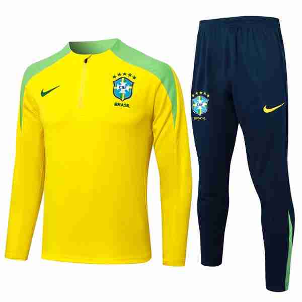 Sudadera De Training Brasil 2024-2025 Amarillo Verde 3 Sudadera Entrenamiento Brasil 2024 2025 Amarillo Verde
