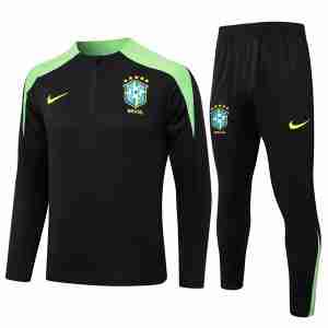 Sudadera Entrenamiento Brasil 2024 2025 Negro Verde