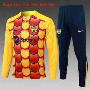 Sudadera Entrenamiento Niños FC Barcelona 2024 2025 Amarillo Rojo
