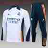 Sudadera Entrenamiento Niños Real Madrid 2024 2025 Blanco Azul
