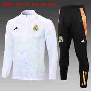Sudadera Entrenamiento Niños Real Madrid 2024 2025 Blanco Gris