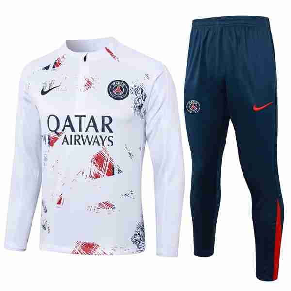 Sudadera De Training PSG 2024-2025 Blanco 3 Sudadera Entrenamiento Paris Saint Germain 2024 2025 Blanco
