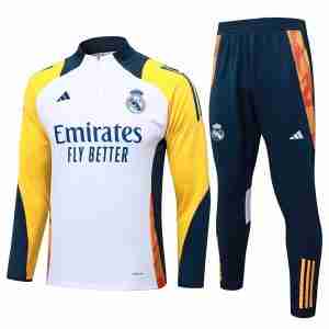Sudadera Entrenamiento Real Madrid 2024 2025 Blanco Amarillo