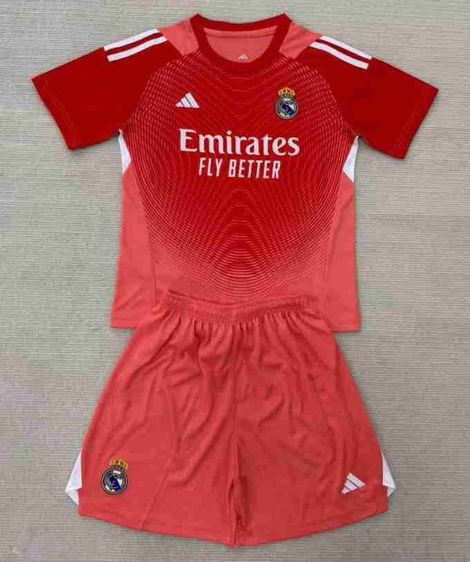 Equipacion Real Madrid Conjunto Niños Portero 2025 2026 Rojo Equipacion Real Madrid Conjunto Ninos Portero 2025 2026 Rojo