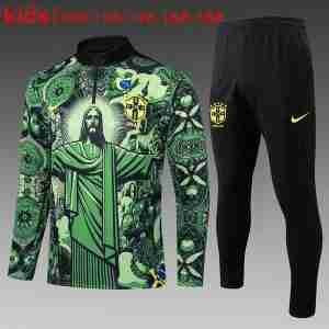 Sudadera Entrenamiento Ninos Brasil 2025 2026 Verde