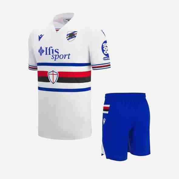 Camiseta Sampdoria 2ª Niño 2025-2026 Equipacion Sampdoria Conjunto Niños Segunda 2025 2026