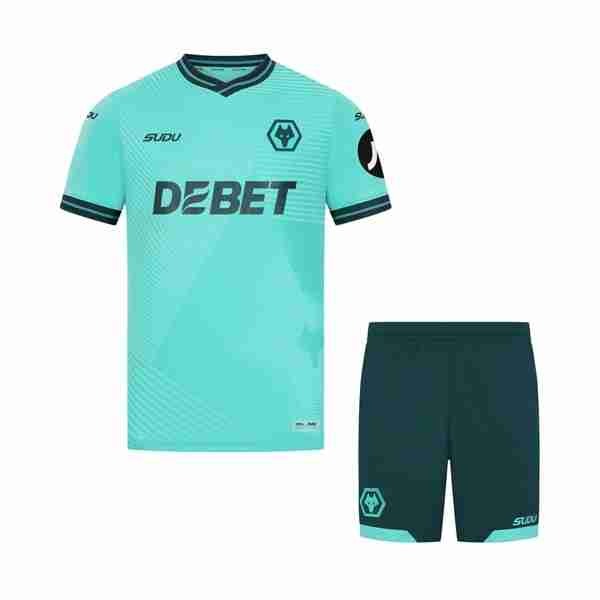 Camiseta Wolves 2ª Niño 2025-2026 Equipacion Wolves Conjunto Niños Segunda 2025 2026