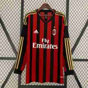 Tailandia Equipacion AC Milan Primera Manga Larga Retro 2013 2014