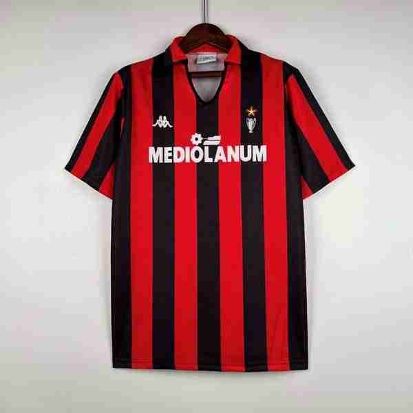Tailandia Camiseta AC Milan 1ª Retro 1989-1990 Tailandia Equipacion AC Milan Primera Retro 1989 1990