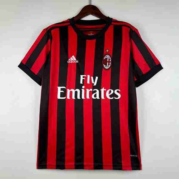 Tailandia Camiseta AC Milan 1ª Retro 2017-2018 Tailandia Equipacion AC Milan Primera Retro 2017 2018