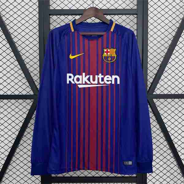 Tailandia Camiseta Barcelona 1ª Retro ML 2017-2018 Tailandia Equipacion FC Barcelona Primera Manga Larga Retro 2017 2018