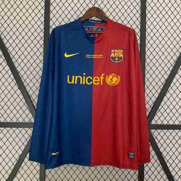Tailandia Camiseta Barcelona 2ª Retro 2008 2009 Tailandia Equipacion FC Barcelona Primera Manga Larga Retro 2008 2009