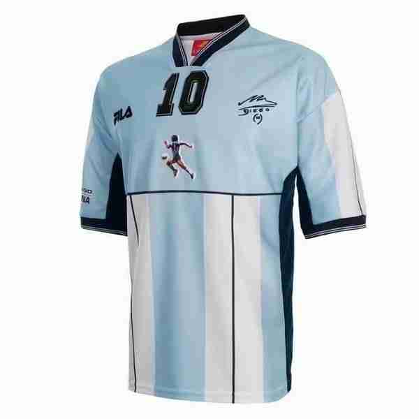 Camiseta Argentina NO.10 Maradona 1ª Retro 2001 Azul Tailandia NO.10 Maradona Equipacion Argentina Primera Retro 2001 Azul