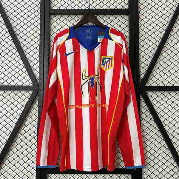 Tailandia Camiseta Atletico Madrid 1ª Retro 2004-2005 Thailandia Equipacion Atlético De Madrid Primera Manga Larga Retro 2004 2005