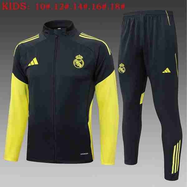 Ninos Chandal Real Madrid 2025-2026 Negro 4 Chandal Niños Real Madrid 2025 2026 Negro Amarillo