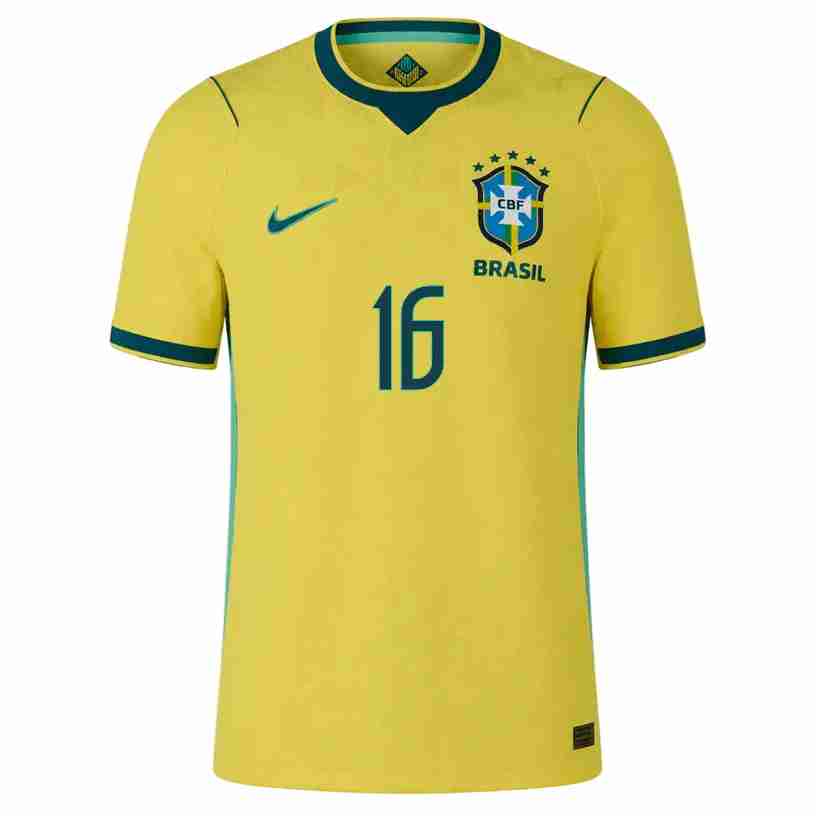 CARLOS AUGUSTO NO.16 Equipacion Brasil Primera 2026-Versión Jugador_1 CARLOS AUGUSTO NO.16 Equipacion Brasil Primera 2026-Versión Jugador_1